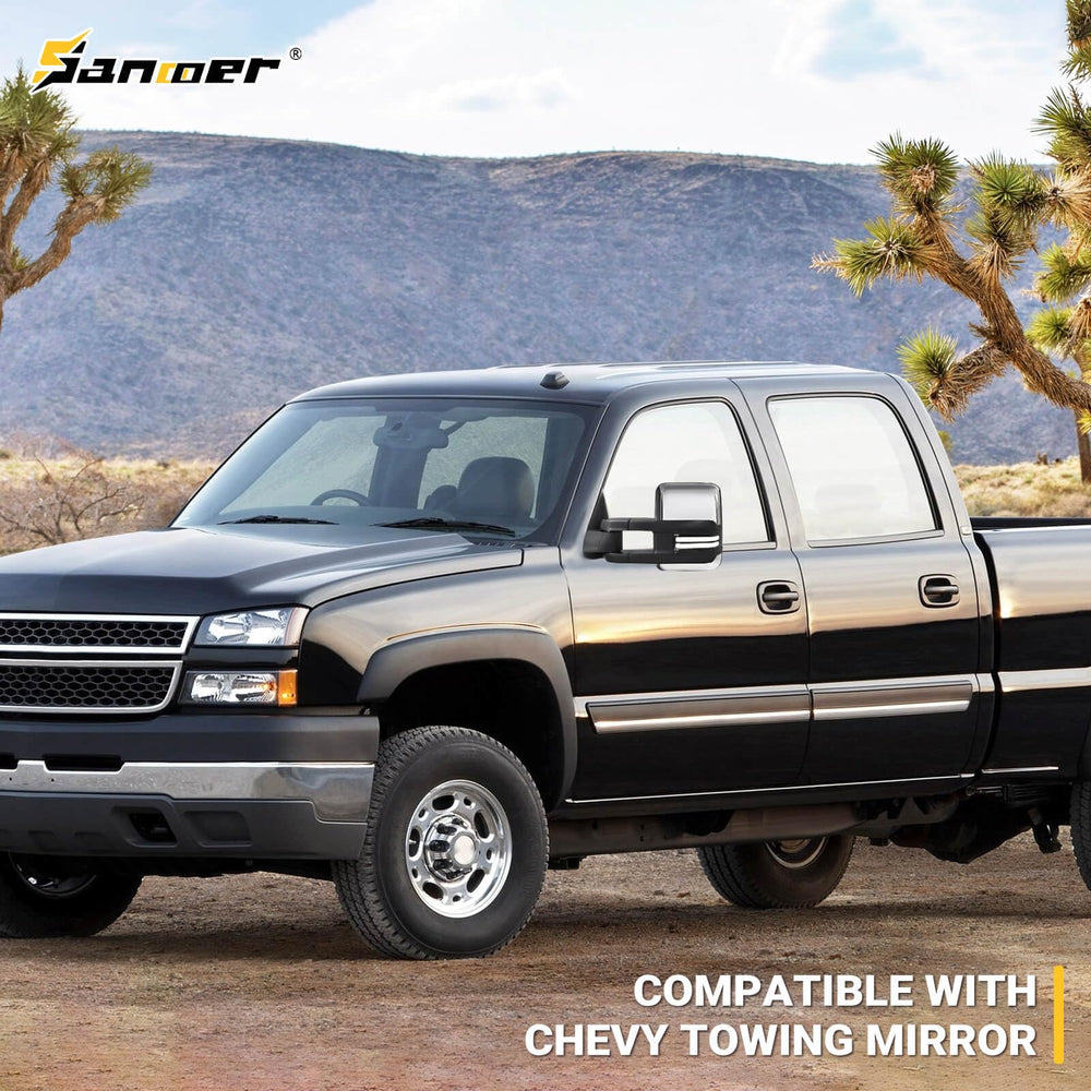 Sanooer chrome covers add durable style and mirror protection.