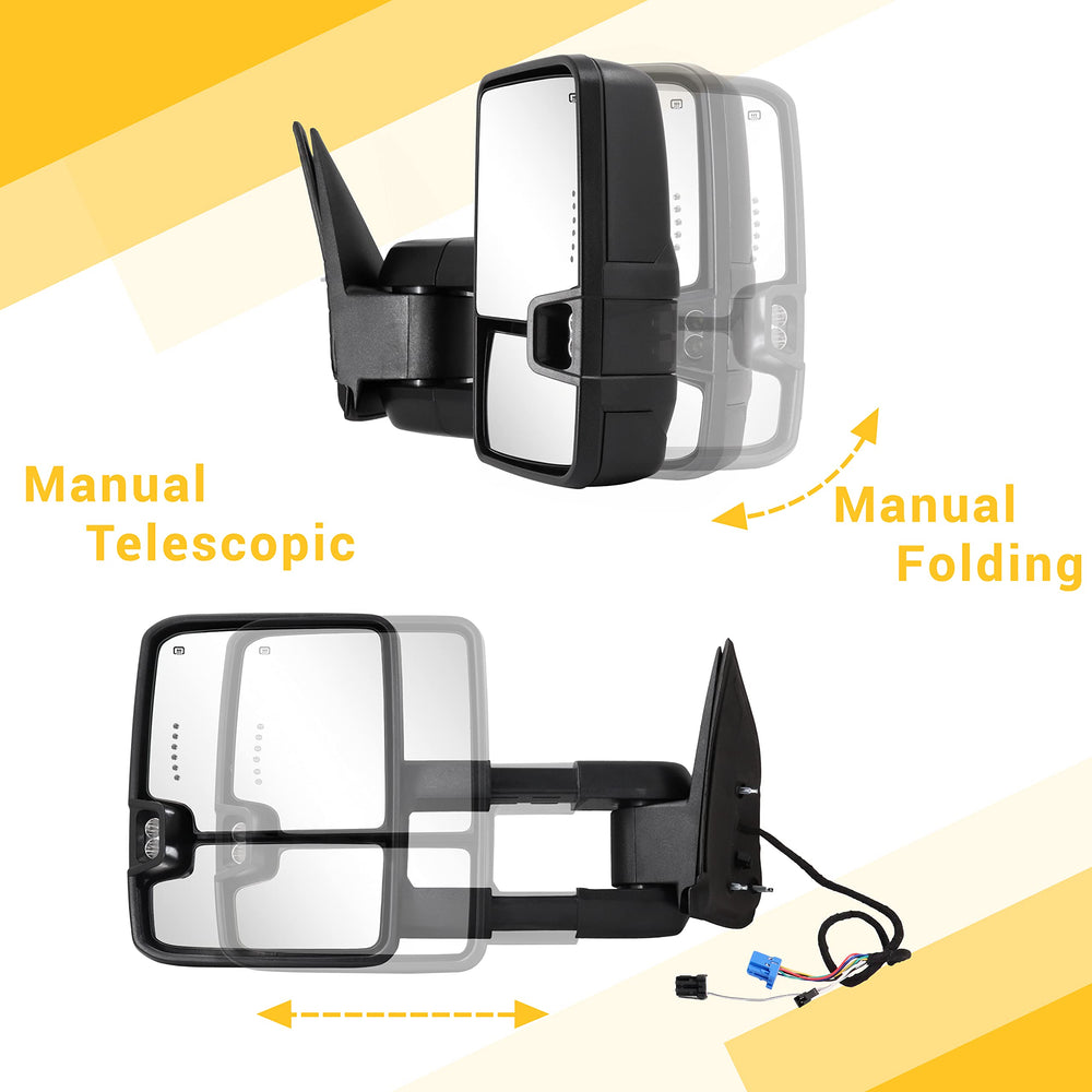 Sanooer manual telescoping extension demonstrates wider rearward field of view.