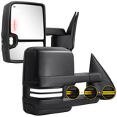 Sanooer towing mirrors with switchback lights, front view for improved visibility and style.