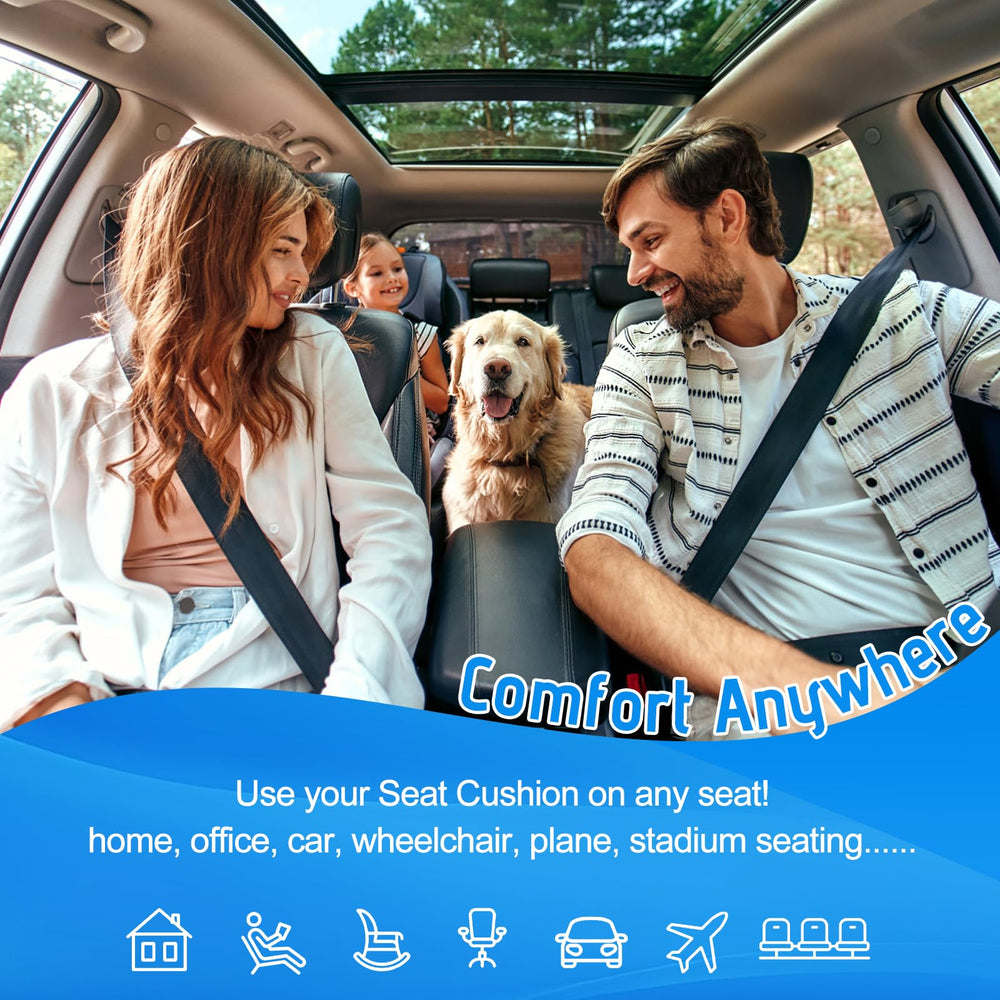 Sanwom universal-fit cushion for cars, trucks, SUVs and office chairs.