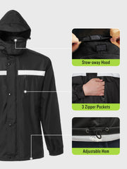 SaphiRose rain suit elastic cuffs for secure, adjustable fit.