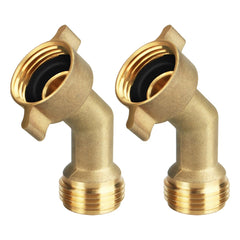 SAQXK 45-degree hose elbow brass connector prevents kinking for RV water lines.