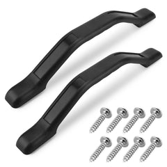 SAQXK 11-inch RV grab handle in black mounted on door for secure entry