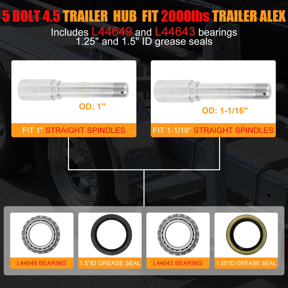 Saree black-coated hub exterior resists corrosion on marine trailers