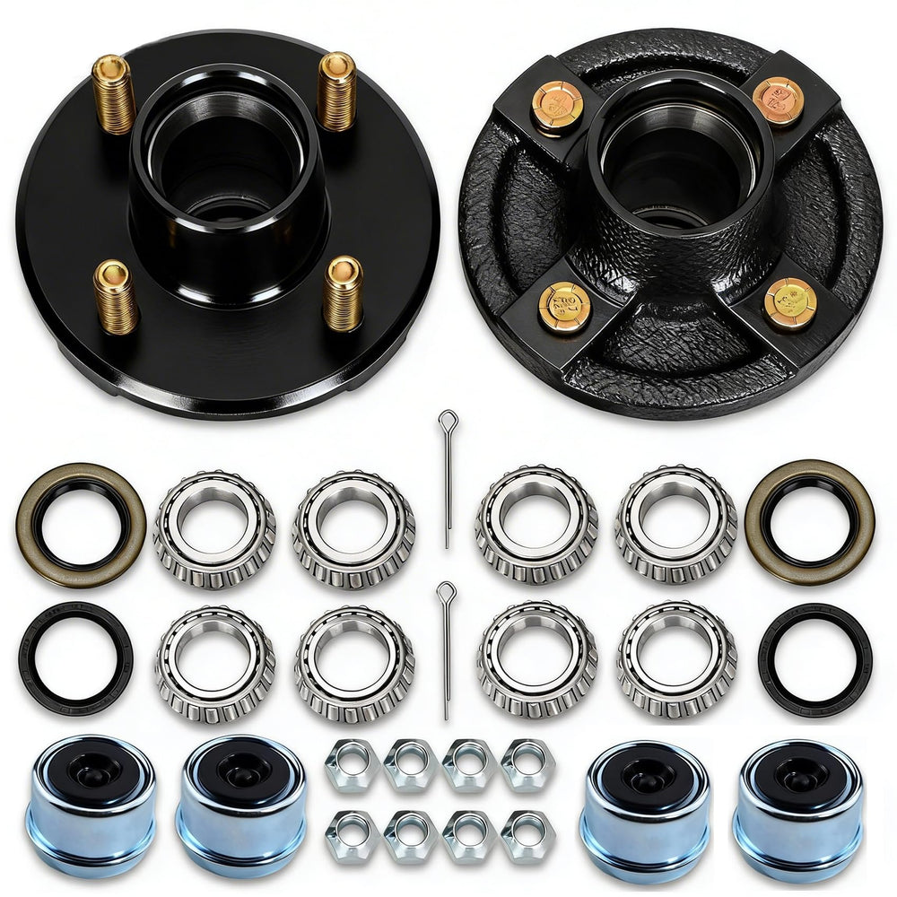 Saree trailer hub kit packaging shows secure individual boxes for safe shipping.