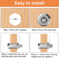 Sartatue cam lock keyed alike set for multiple RV locks