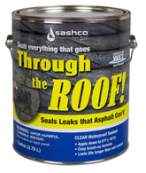 Sashco Clear Roof Sealant bead sealing a vent on a wet roof for durable adhesion.