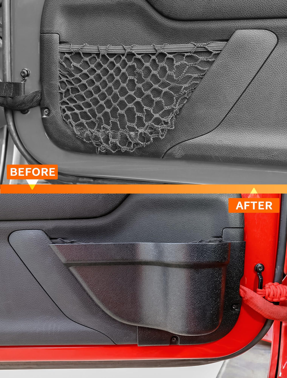 Jeep Wrangler with DP3 pockets in use during off-road trip