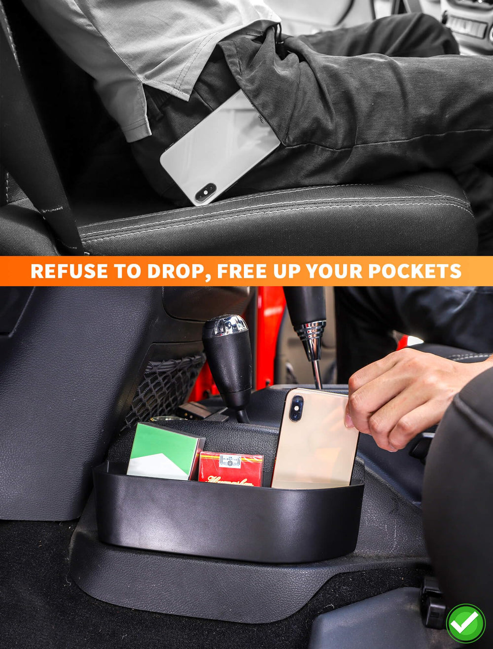 Savadicar GT-3 JK storage box installation view demonstrates easy placement without drilling.
