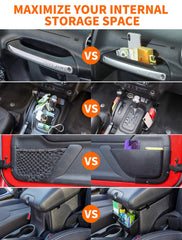 Savadicar Jeep Wrangler ABS plastic organizer for durable, tidy interiors.