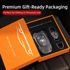 Saxsion Mercedes key case shell in-car fit shows seamless integration with Mercedes fob.