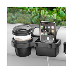 Sbulhia car window organizer cupholder close-up showing anti-shake stability for beverages