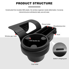 Sbulhia car window organizer installation guide with foam pads and window-gap fit