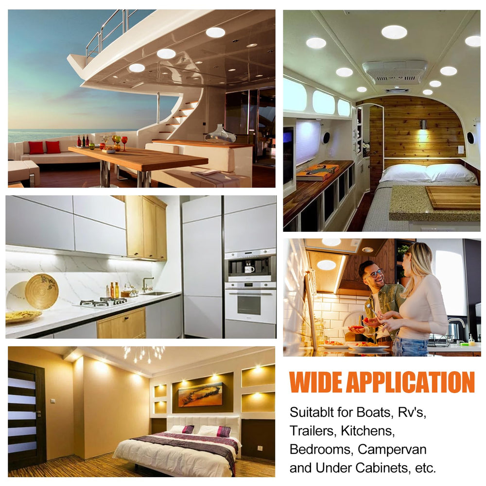 Scheinenda compact interior light suitable for RVs, boats, and campers.