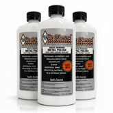 Schultz White Diamond metal polish on stainless steel for lasting shine and protection.