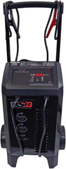 Schumacher DSR131 heavy-duty wheel charger on rugged case enables portable power.
