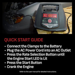 Schumacher Electric SC1281 maintaining battery with smart trickle charge for safe long-term storage.