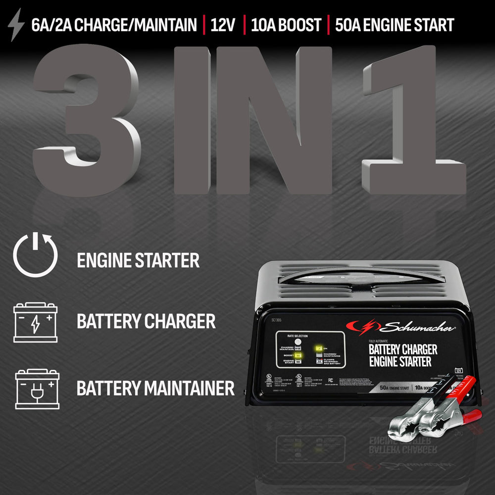 SC1305 boost charge mode powers up dead batteries quickly for fast errands.