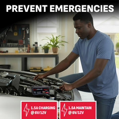 Schumacher SC1355 desulfation mode reviving battery performance.
