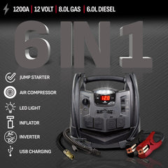 Schumacher SJ1332 power station with 200W inverter for portable electricity.