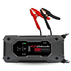 Schumacher SL1654 jump starter in use for quick engine starts.