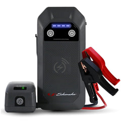 Schumacher SL1674 jump starter delivering 1500A for quick engine start.