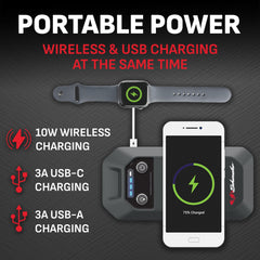Schumacher SL1674 integrated LED flashlight with multiple modes.