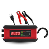 Schumacher SP1297 front view showing compact 3-in-1 charger for 12V batteries
