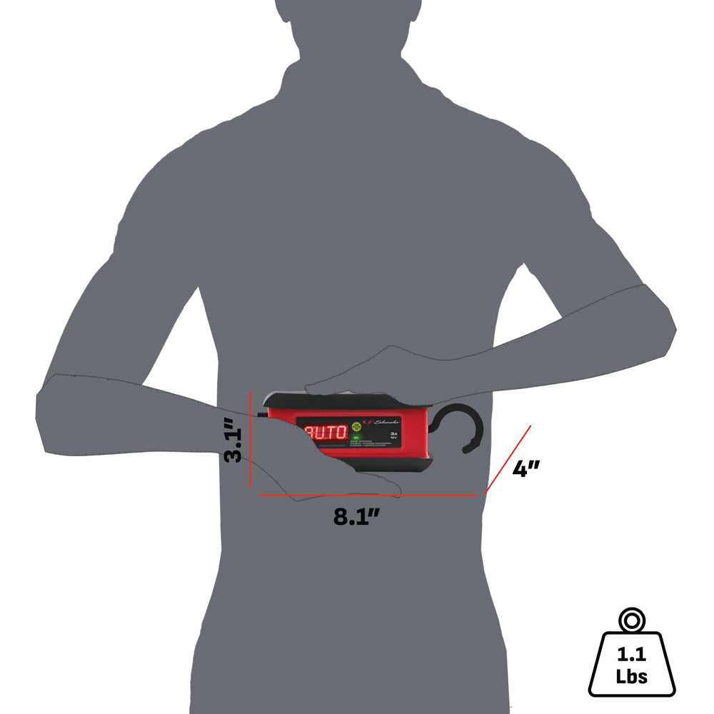 Schumacher SP1297 packaging includes clamps, ring leads, and manual