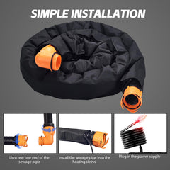 Scilulu heated sewer hose 20ft attachment supports reliable winter drainage.