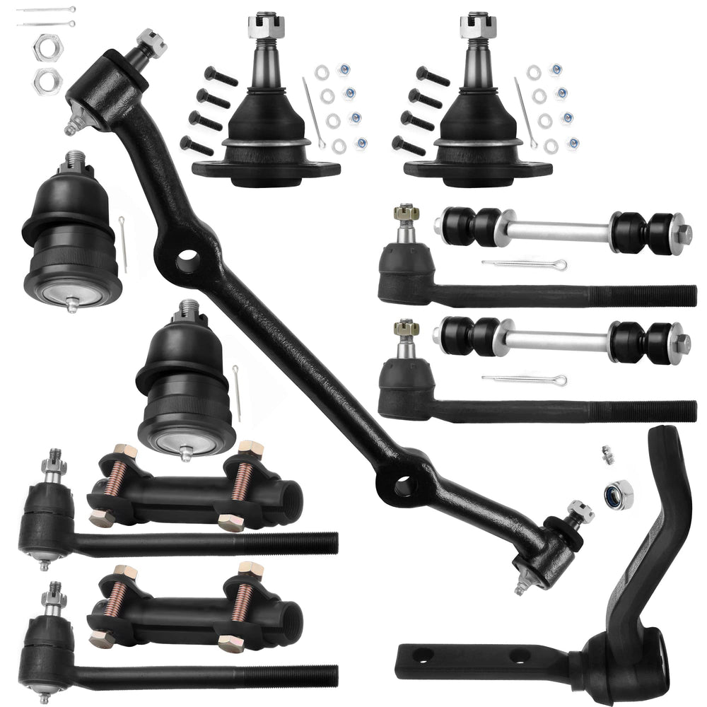 SCITOO 14-piece suspension kit center link and tie rod for stable steering.