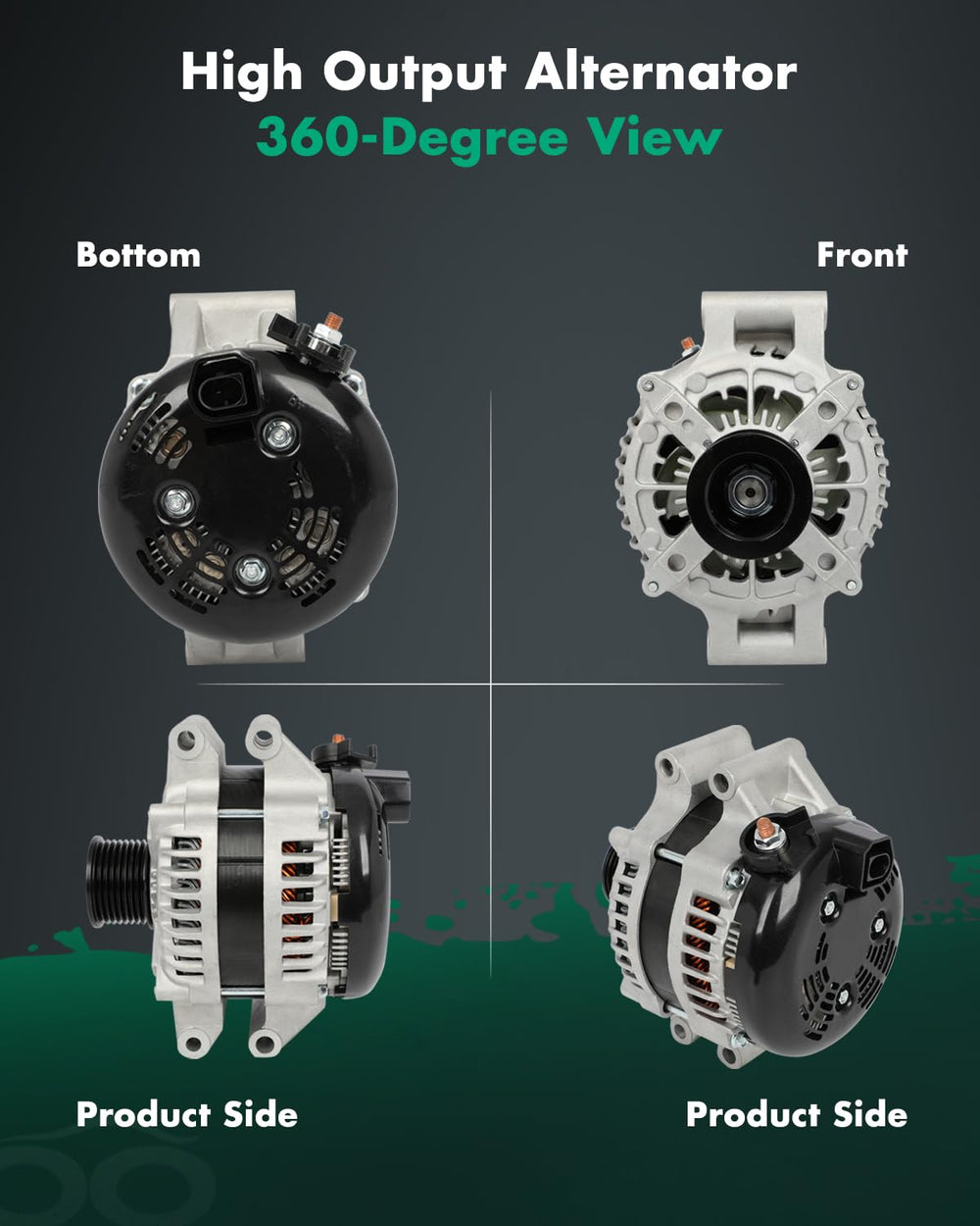 SCITOO M2 alternator detail shot emphasizing precision CNC construction