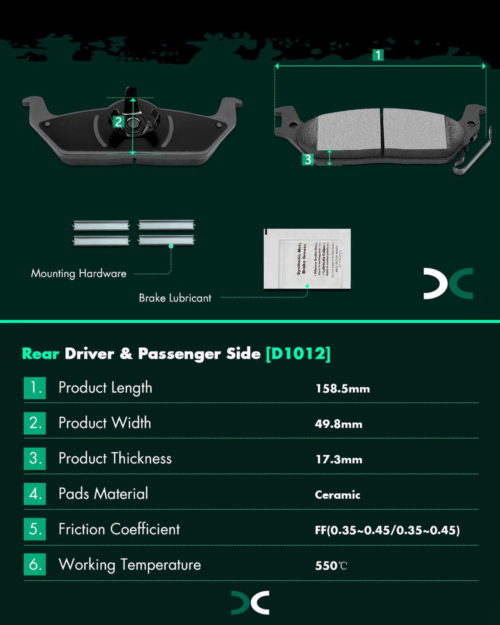 SCITOO friction-treated brake pads detail, scorch process durability.