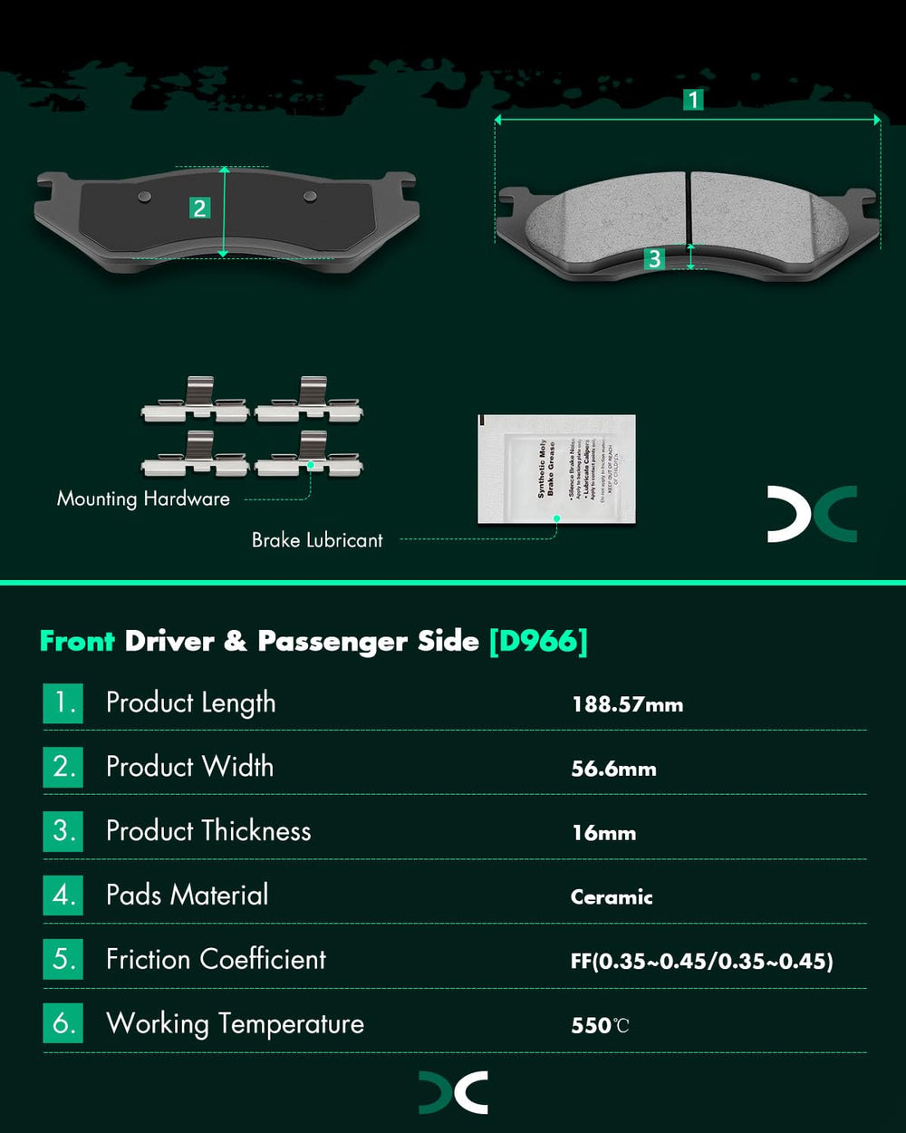 SCITOO front pads showcase quiet operation with vibration dampening.