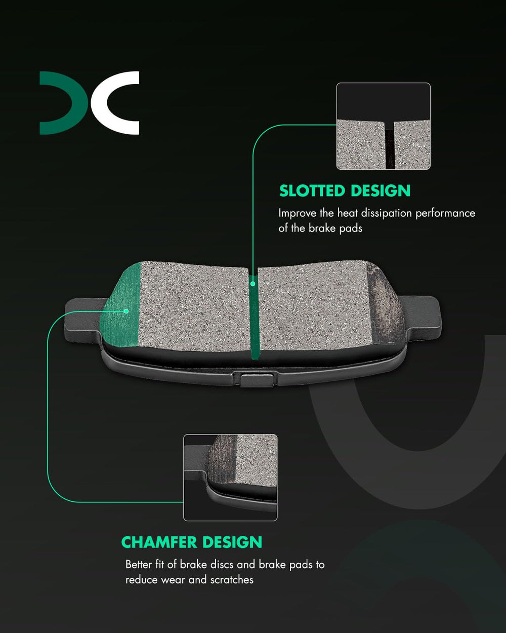 SCITOO ceramic rear brake pad kit for Nissan 370Z with smooth braking