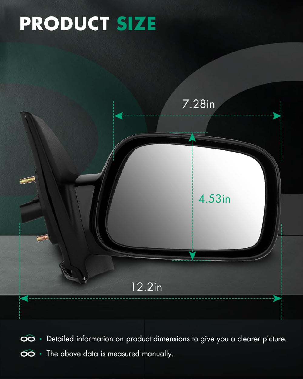 SCITOO Corolla passenger side mirror unfolds smoothly for quick positioning.