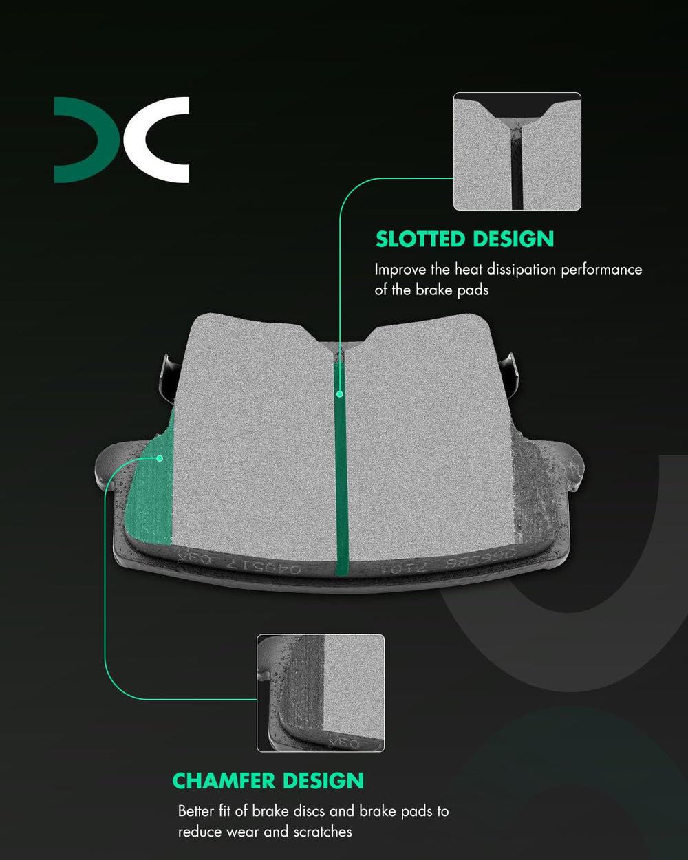 SCITOO D1057 rear ceramic brake pads for Dodge Challenger smooth braking