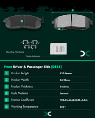 SCITOO D815 front ceramic brake pads for Nissan Altima 4-Door reduce vibration during braking