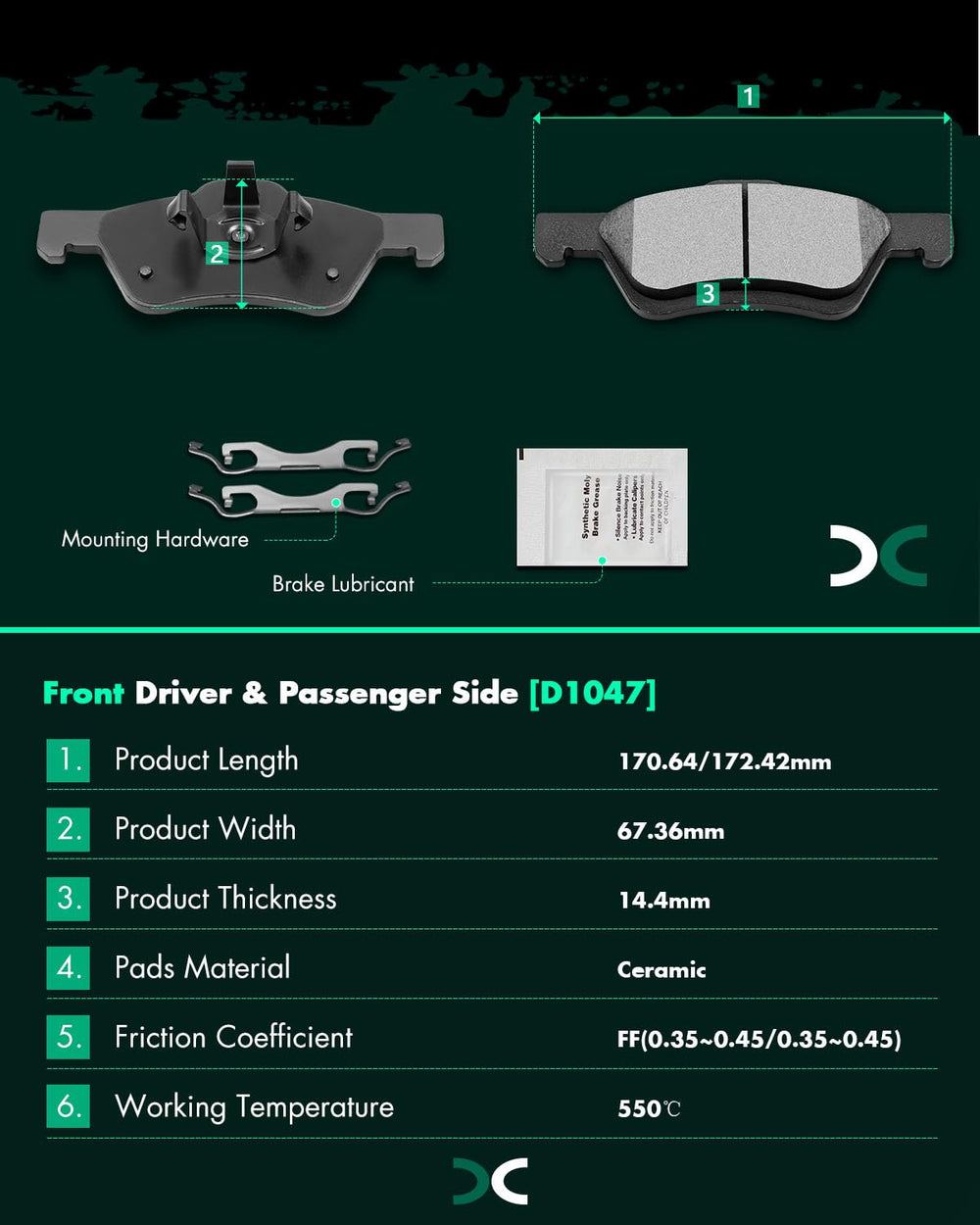SCITOO ceramic pads for Mercury Mariner provide consistent performance