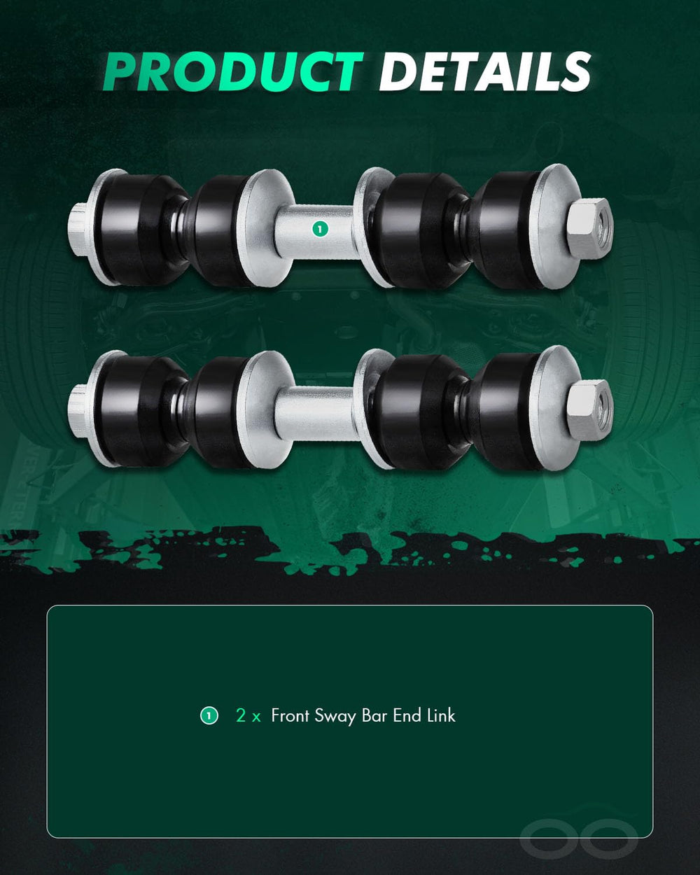SCITOO front sway bar links on Pontiac Grand Prix enhance cornering control.
