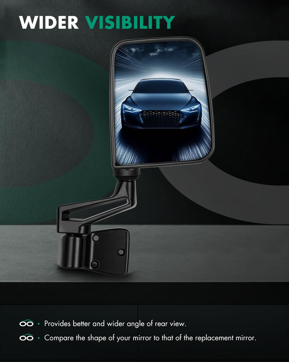 SCITOO manual folding mirror helps save space in tight spots.