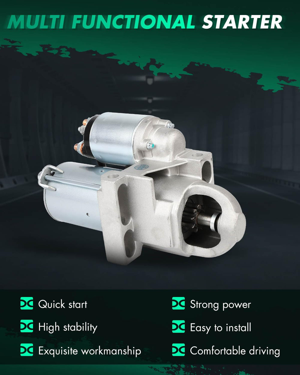 SCITOO motor starter 12V 1.2kW specifications highlight strong start performance