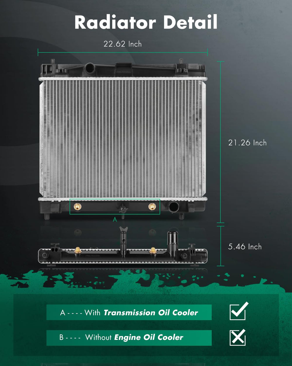 SCITOO radiator assembly for Toyota Yaris close-up ready for efficient engine cooling