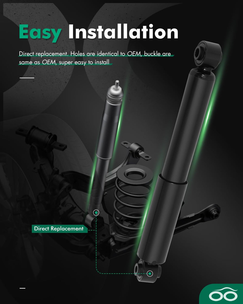 SCITOO rear shock absorber for Pontiac G5 right enhances stability on pothole-filled roads