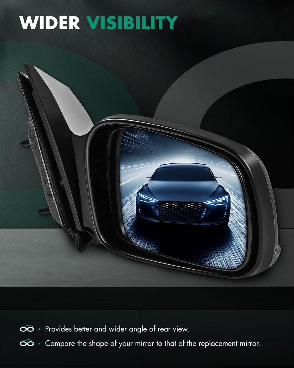SCITOO right door mirror for Civic 2006-2011 matches original profile.