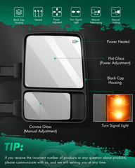 SCITOO towing mirror for F-350 passenger-side enhances field of view during highway maneuvers