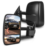 SCITOO towing mirrors installed on Chevy/GMC pickup for wider rear visibility.