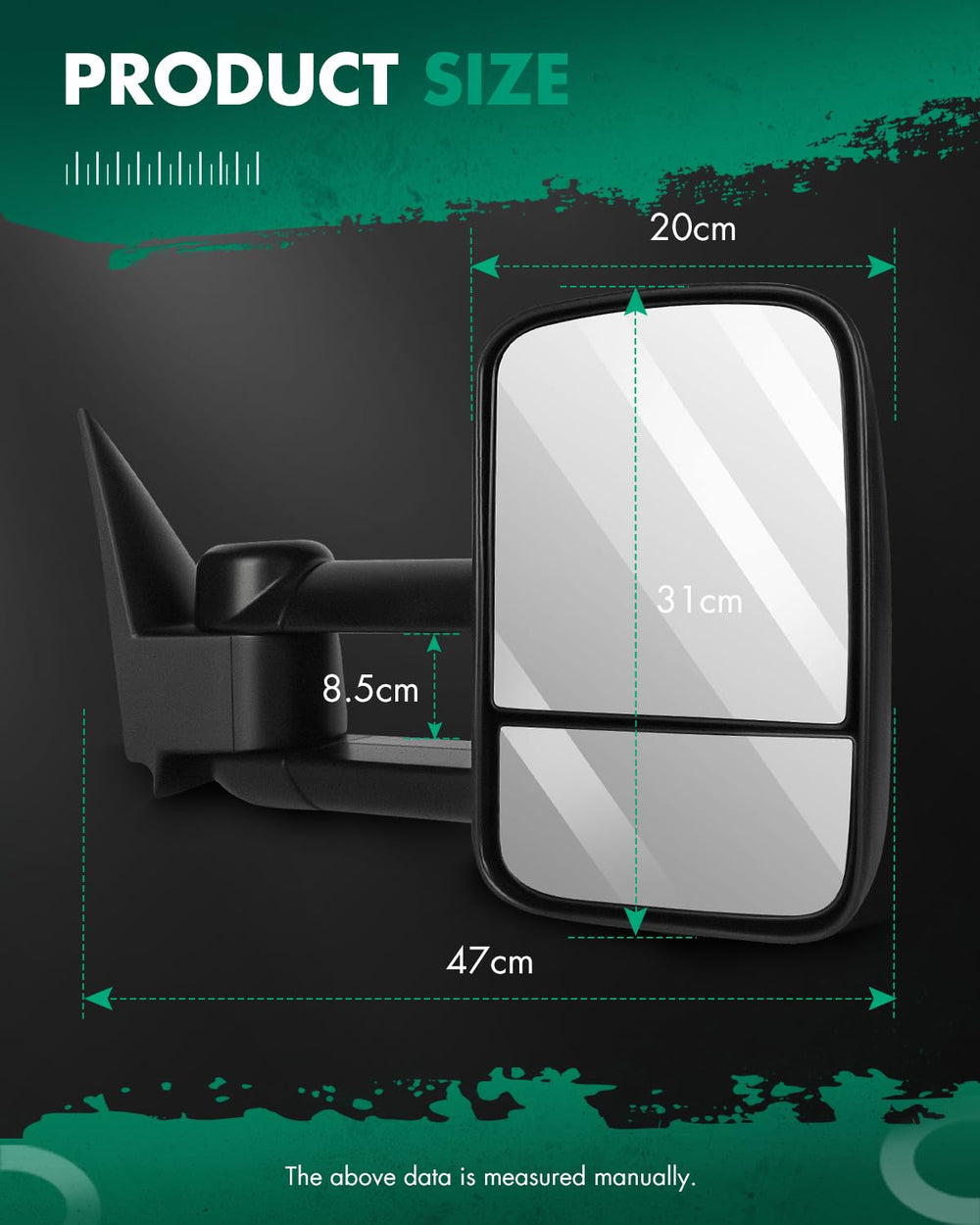 SCITOO telescoping towing mirror extends up to four inches for easier trailer clearance