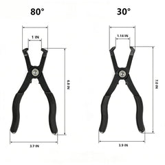 Sclwlkeyxgs push-pin pliers with 80-degree jaws reach deep fasteners.