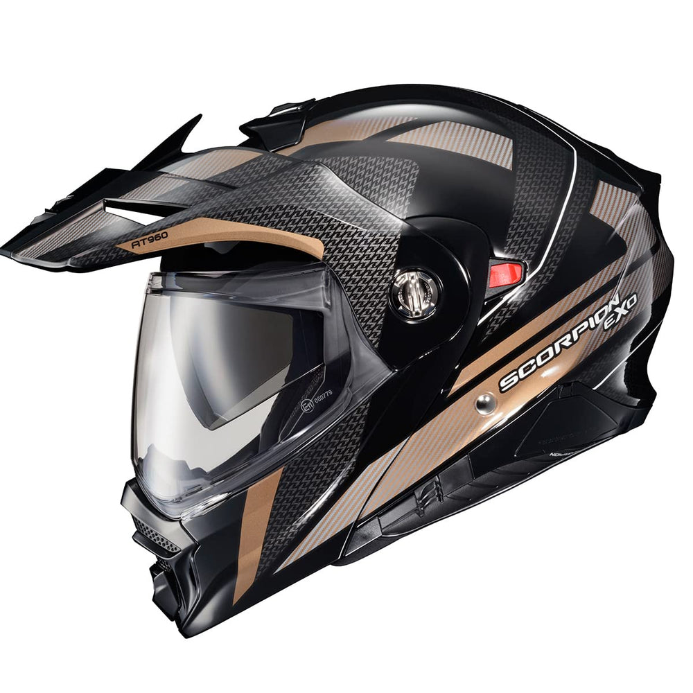 ScorpionEXO AT960 front view helmet with aerodynamic shell for stability